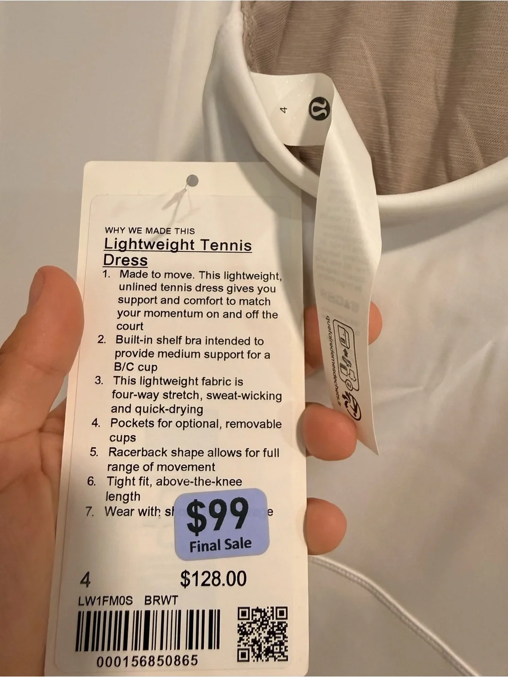 lululemon White Tennis Dress sz 4